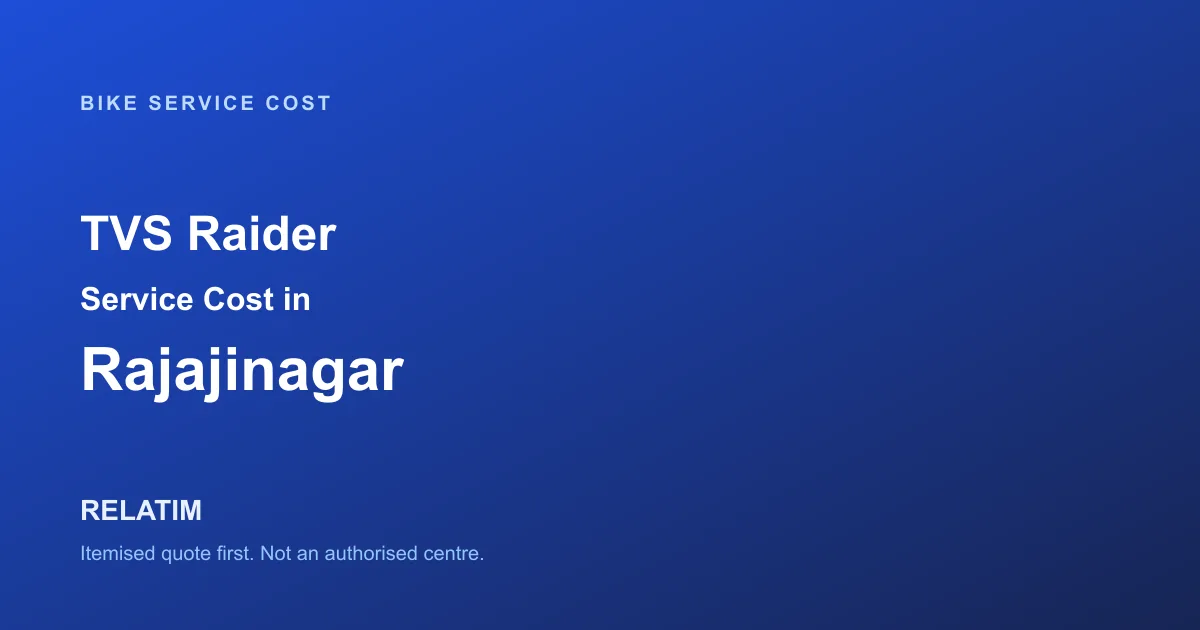TVS Raider Service Cost in Rajajinagar, Bangalore